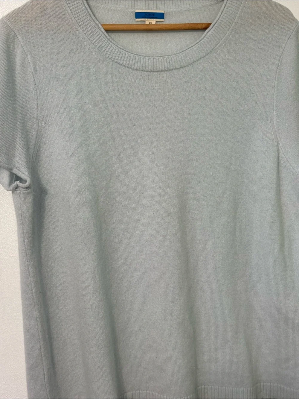 J. Crew 100% Cashmere Light Blue Sweater XL